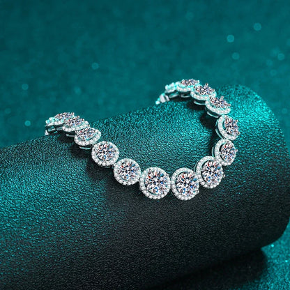 NeeTim D Color Moissanite Tennis Bracelet 925 Sterling Silver with White Gold Plated Shiny Bracelets Chian for Women Wholesale