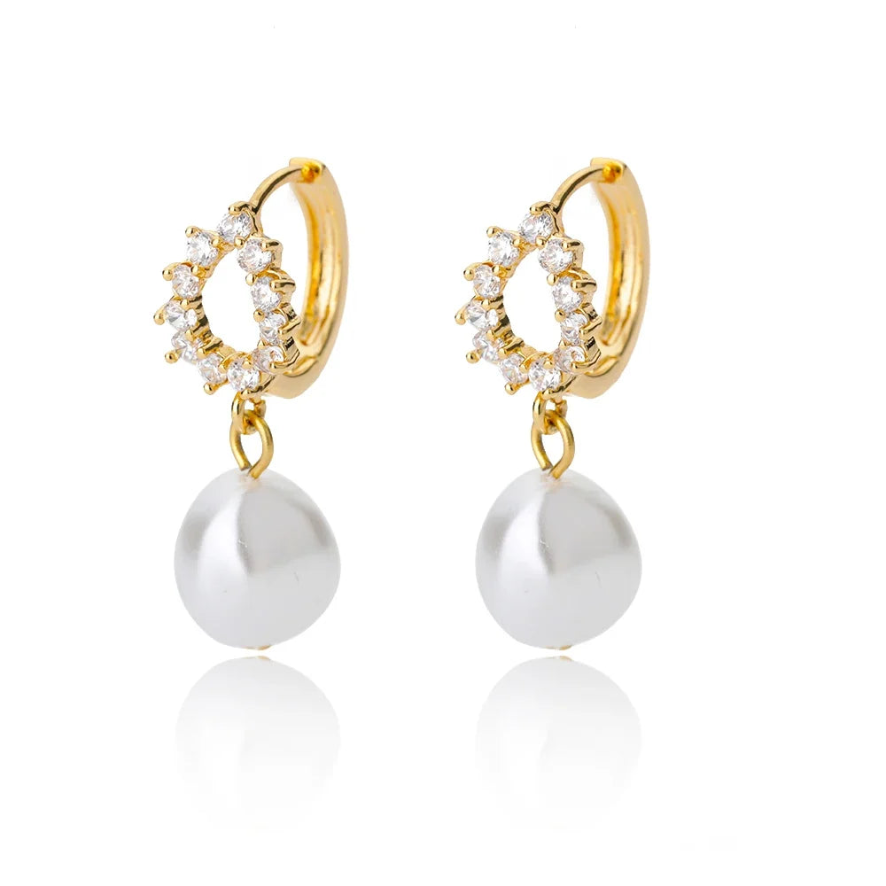 Zircon Heart Pendientes Earring For Women Stainless Steel Gold Color Piercing Earring 2025 Trend Jewelry aretes Accesorios mujer