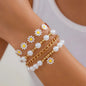 New 10 Pcs Vintage Bohemian Bracelet Set for Women Daisy Flower Pendant Beaded Star Heart Pearl Bangles 2024 Trendy Jewelry Gift