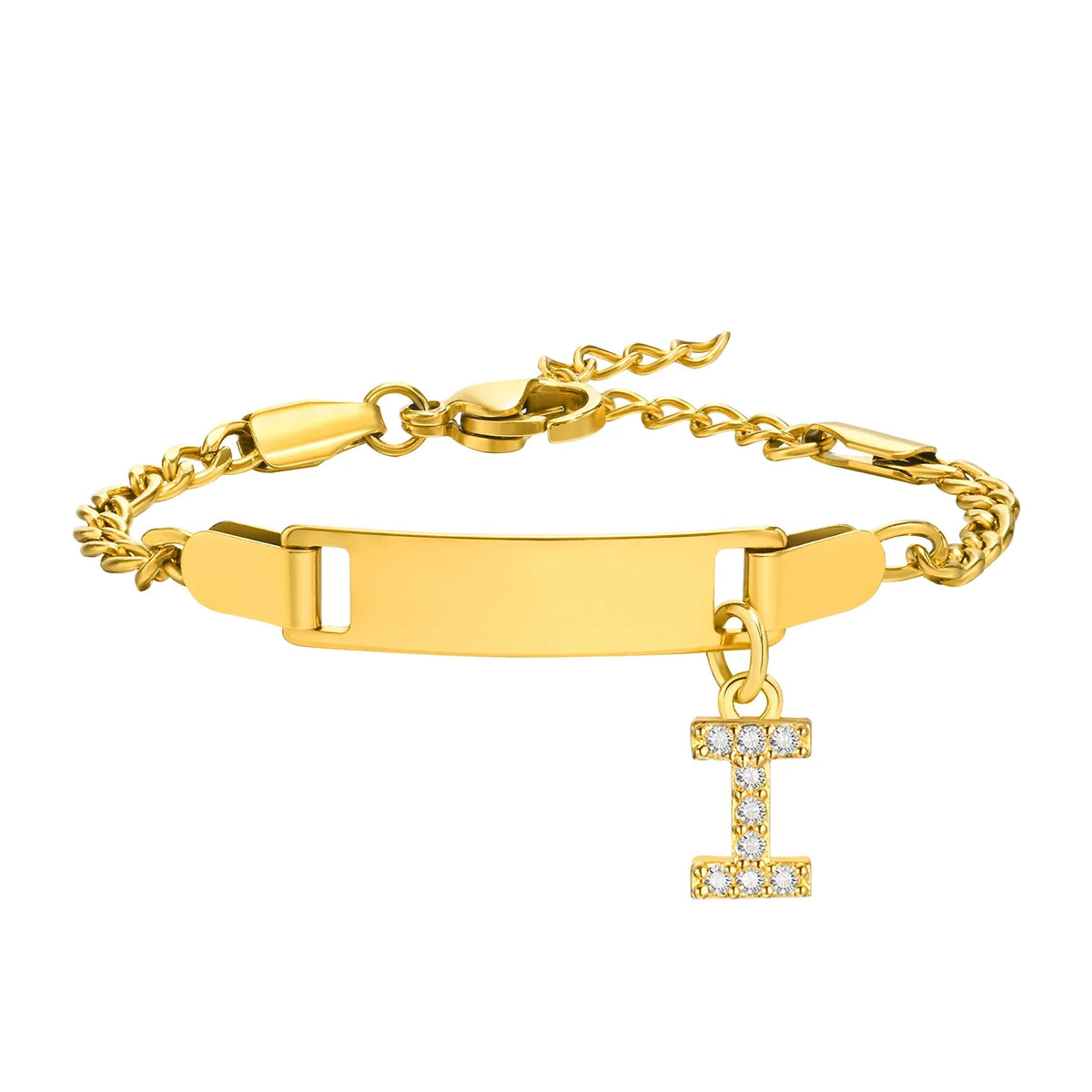 Personalized Name Bracelet With Initials for Boy Girl, Free Engraving Date ID Wristband Birthday Gift