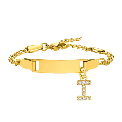 Personalized Name Bracelet With Initials for Boy Girl, Free Engraving Date ID Wristband Birthday Gift