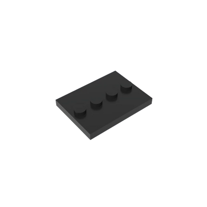 Gobricks GDS-980 Tile, Modified 3 x 4 with 4 Studs in Center | Compatible Building Block for DIY and MOC