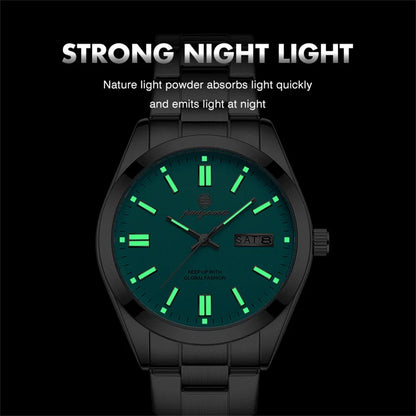PAAZOMU Top Luxury Man Watch Waterproof Stainless Steel Men Wristwatch Luminous Date Week Fashion Business Quartz Men's Watches