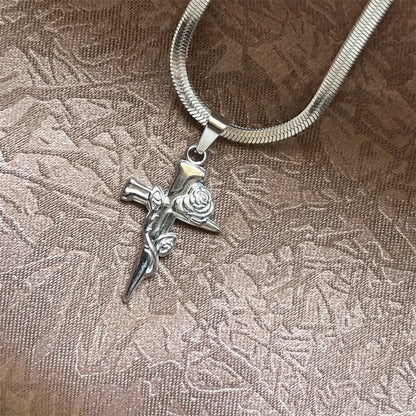 Christian Cross Necklace for Men Women | Stainless Steel Religious Pendant Jewelry