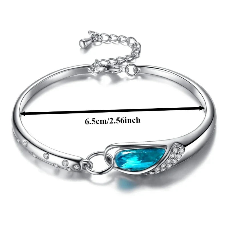 1pcs Blue Gemstone Bracelet Exquisite And Minimalist Style Lightweight Adjustable Chain Women's Daily Accessories Bracelet