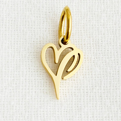SUNIBI Heart Art Initial Alphabet Pendant DIY Name Customized Birthday Gift Stainless Steel Women Fashion Jewelry A-Z Wholesale