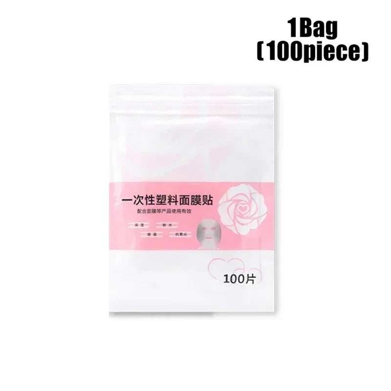 Disposable Facial Mask Wrap | Transparent Plastic Face and Neck Sticker
