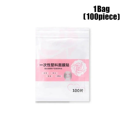 Disposable Facial Mask Wrap | Transparent Plastic Face and Neck Sticker