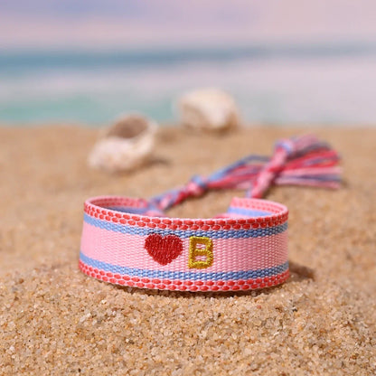 Handwoven Initial Letter Bracelet | Personalized Friendship Gift for Women