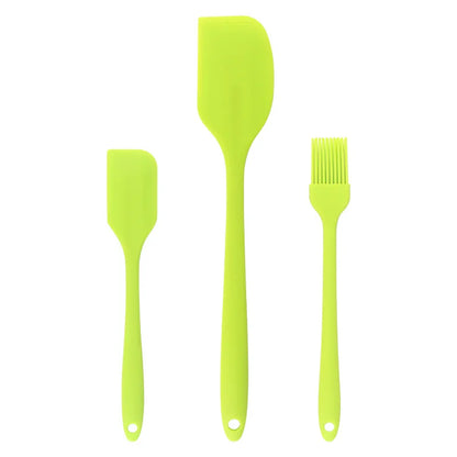 3-Piece Silicone Baking Spatula Set | All-in-One Kitchen Baking Tools