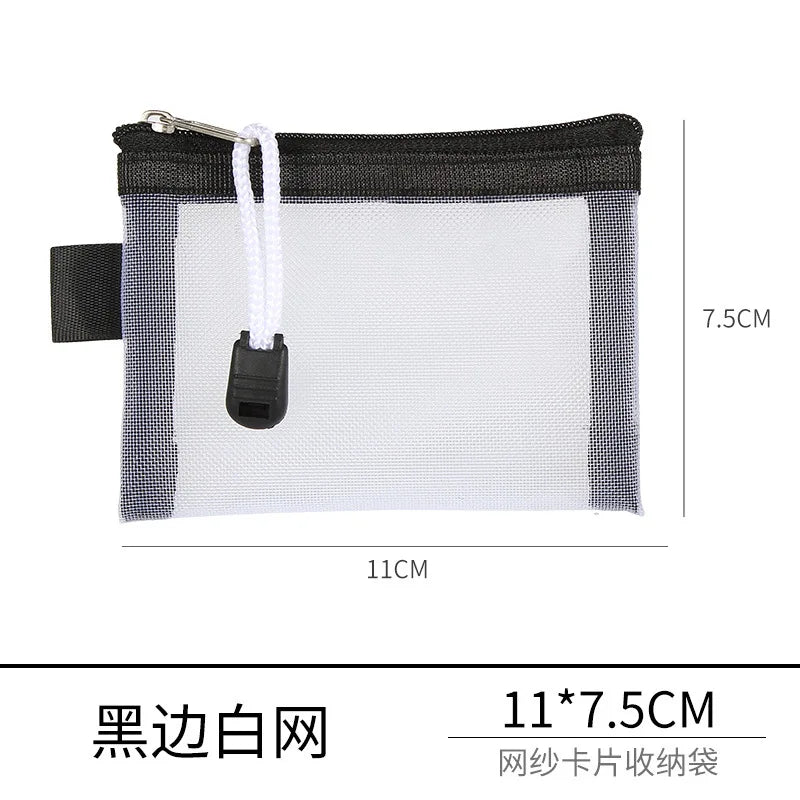 Mini Mesh Zipper Card Pouch | Transparent ID and Credit Card Storage Bag