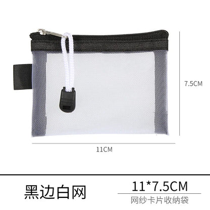Mini Mesh Zipper Card Pouch | Transparent ID and Credit Card Storage Bag