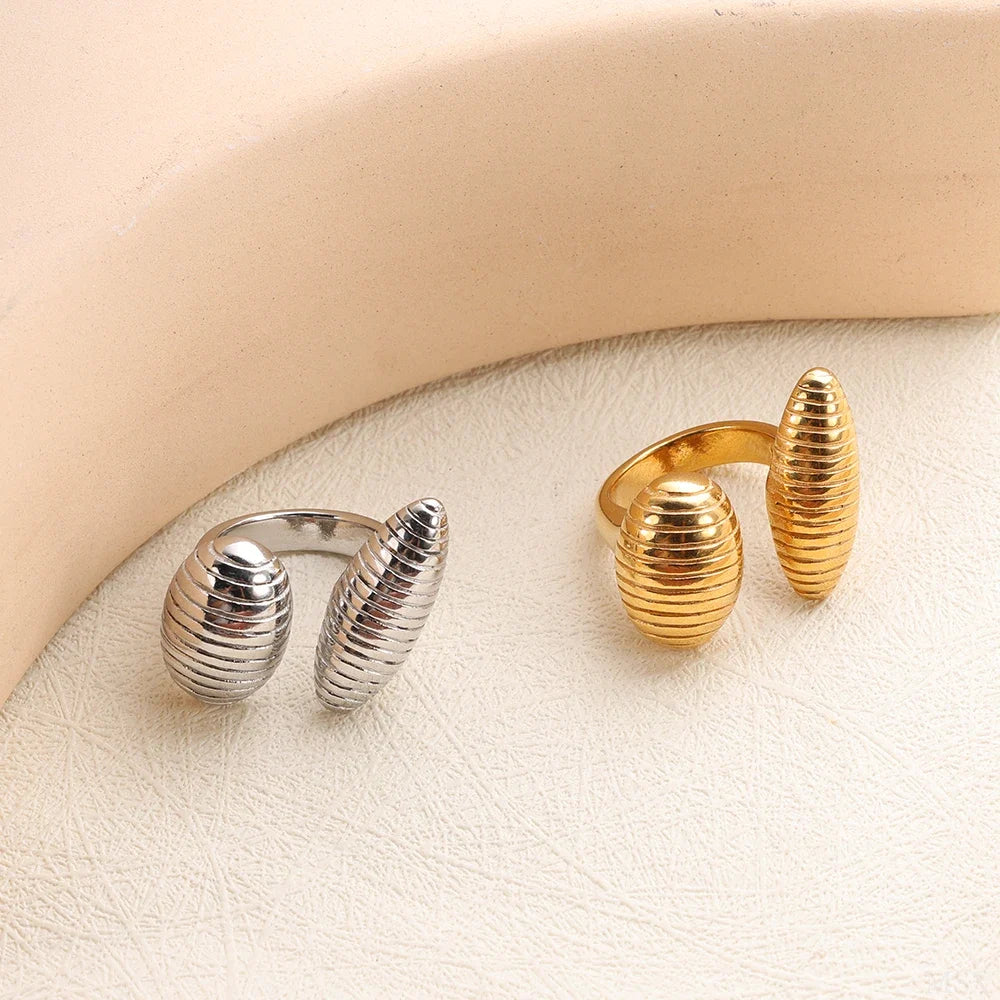 High End Waterproof Hollow Stainless Steel Finger Ring Trendy for Women Personalize Jewelry Wholesale