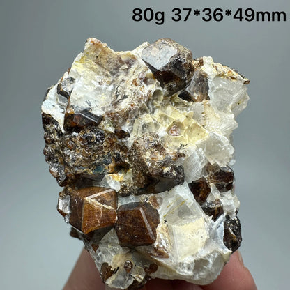 Natural Dark Brown Andradite Garnet Cluster Raw Crystal Mineral Specimen Calcite Matrix Healing Stone Home Decoration