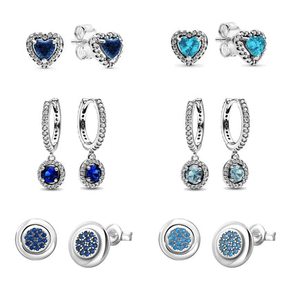 925 Sterling Silver Heart Shaped Zircon Earrings | Charming Girls Jewelry Gift
