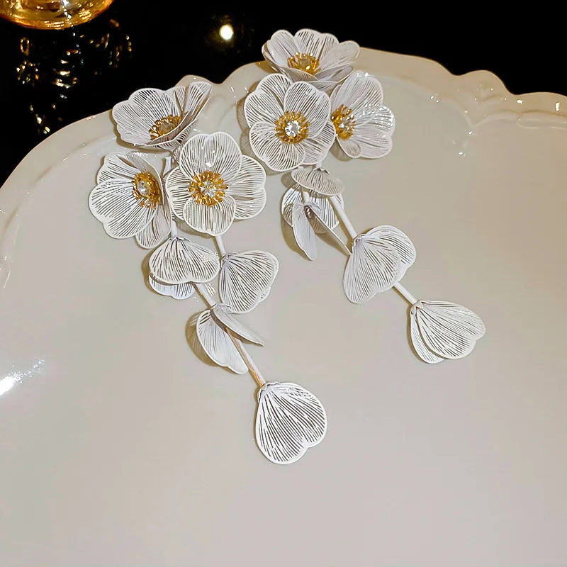 Flower Petal Tassel Earrings | Lightweight Acrylic Drop Earrings