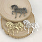 Original hollow horse stainless steel brooch, waterproof and non-fading accessory, suit lapel pin, boyfriend gift