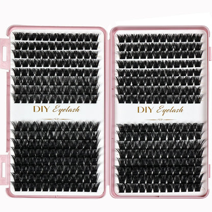 384pcs Cluster Lashes Mixed Tray | DIY Natural Look Eyelash Extension