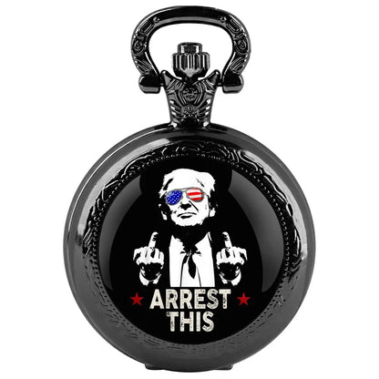 Trump Victory Pendant Quartz Pocket Watch – Collectible Souvenir Timepiece