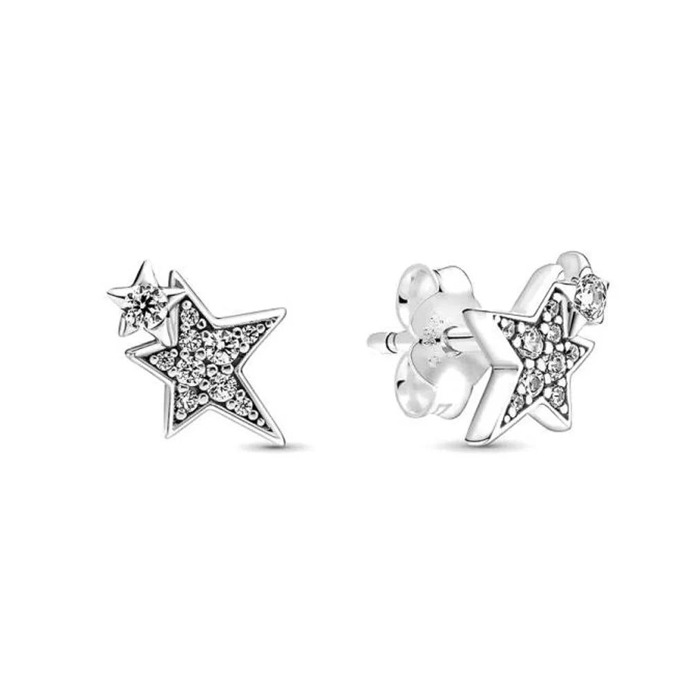 European New 925 Silver Butterfly Flower Stud Earrings, Fit Women's Festival Exquisite Charm Jewelry Gifts