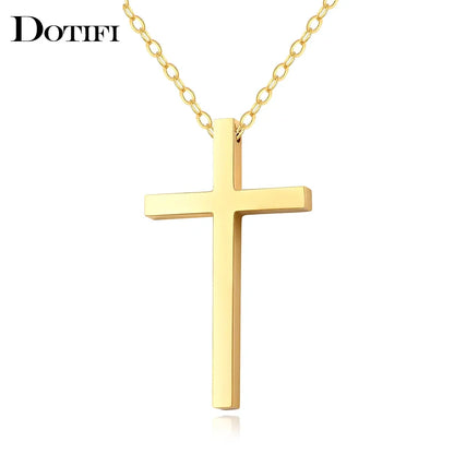 Stainless Steel Necklaces Classic Cross Jesus Fashion Large Style Man Chain Necklace For Women Jewelry Collar Pendant Gifts NEW