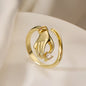 NEWBUY Trendy Gold Color Copper Geometric Jewelry Luxury AAA Cubic Zirconia Wedding Ring For Elegant Women Engagement Gift
