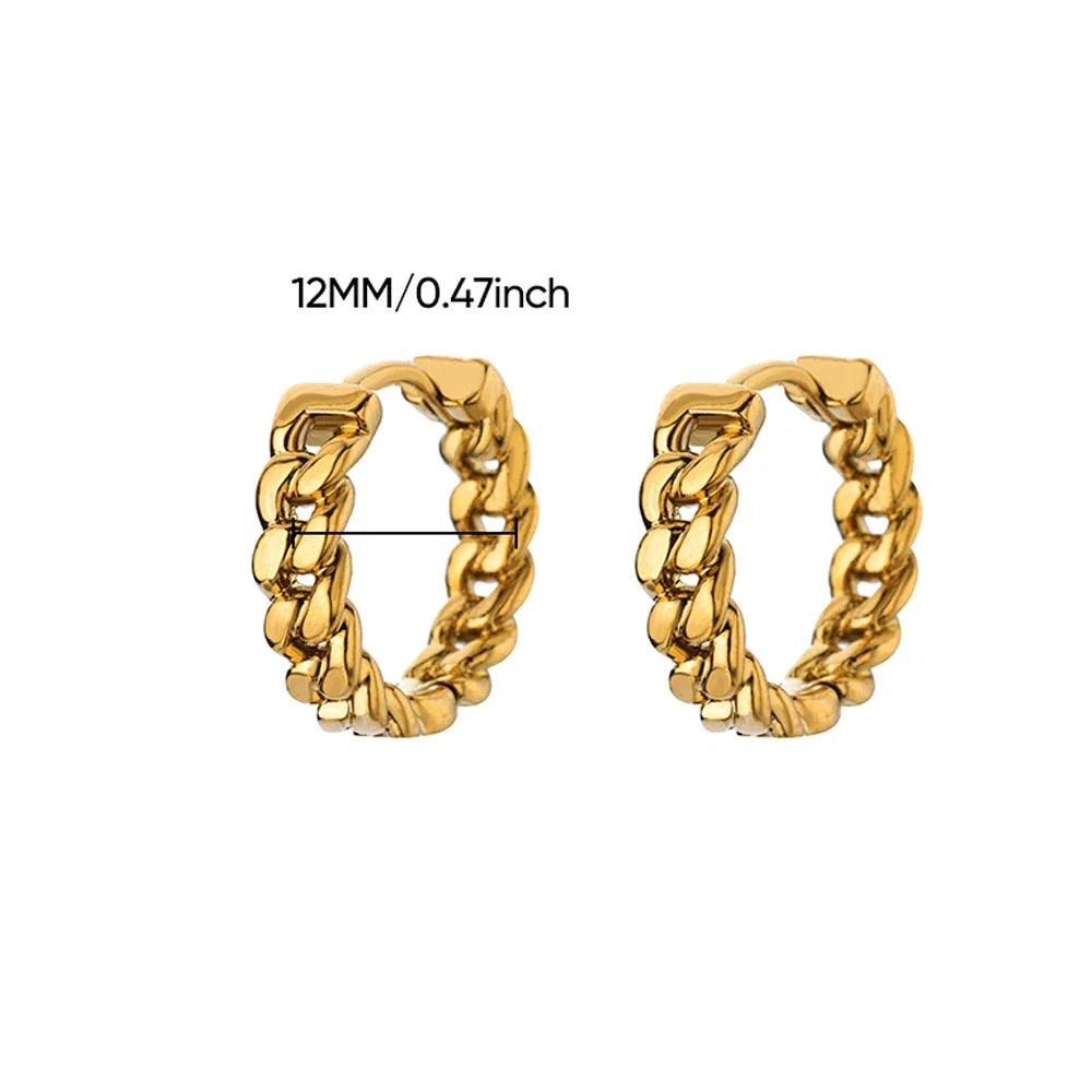 Stainless Steel Chain Earrings For Women Gold Color Geometric Chain Earring Female Fashion Party Wedding Jewelry Gift BFF