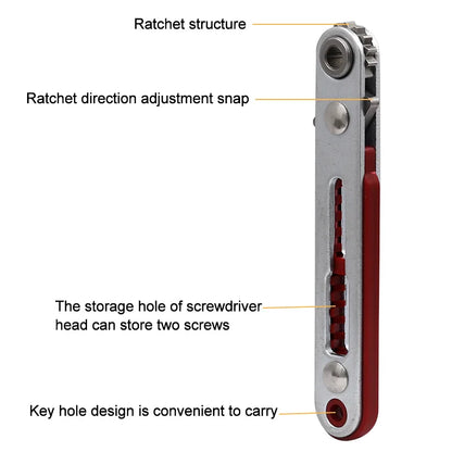 Mini Ratchet Wrench Set with Hex and Torx Bits | 1/4 Square Drive Socket Tool