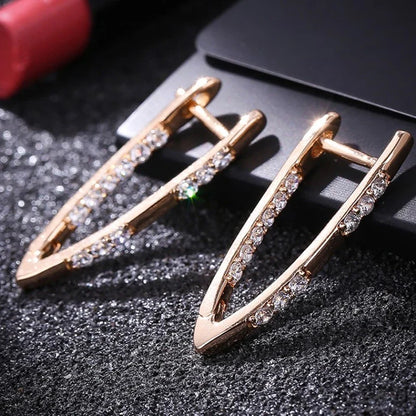 Aravant 925 Silver 18K Gold Cubic Zirconia Hoop Earrings For Women Fashion Jewelry