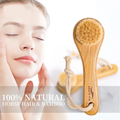 Natural Facial Cleansing Brush | Soft Bamboo Horse Hair Face Brush