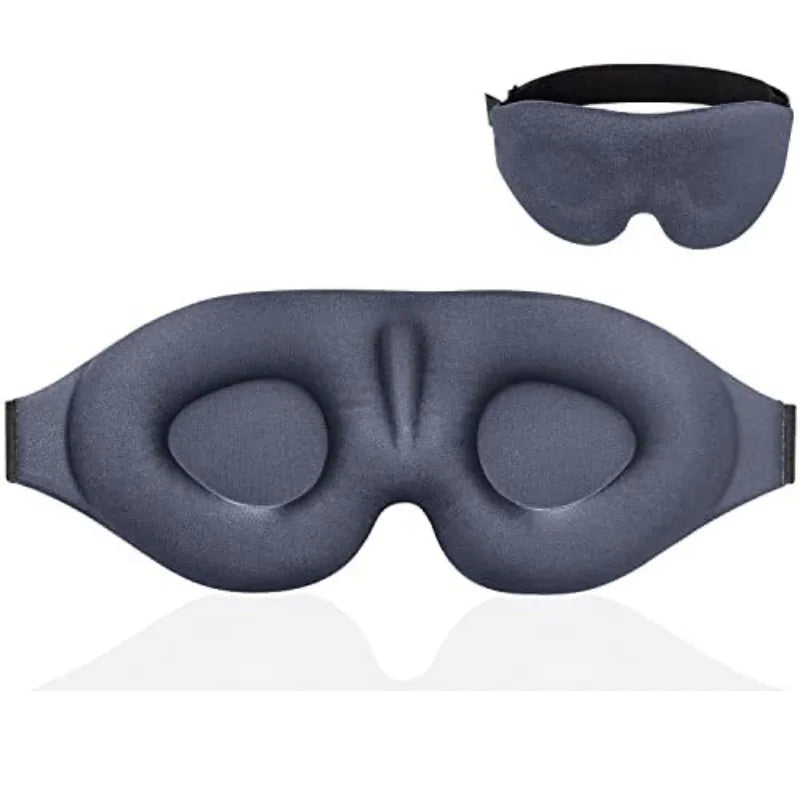 3D Contoured Sleep Mask | Memory Foam Blackout Eye Shade for Deep Rest