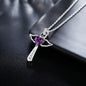 Fine 925 Sterling Silver angel noble crystal cross pendants Necklace For Women luxury party Wedding Jewelry Christmas gifts