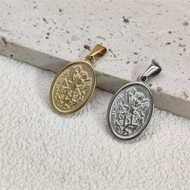Trendy Rose Cross Design 18K Gold Plated Stainless Steel Pendants For Woman Man