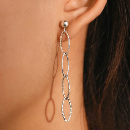 Stainless Steel Earrings Personality Irregular circle Long Fashion Simplicity High-end Sense Dangle Earrings For Women Jewelry