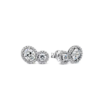 Christmas Gift Hot Selling 925 Silver Blue Stone Flower Stud Earrings Fit Women's Festival Exquisite Charm Jewelry Gifts