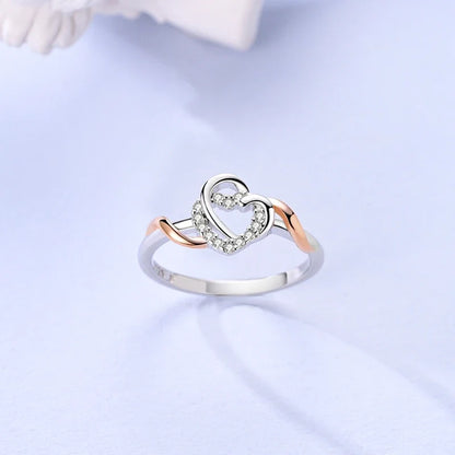 925 Sterling Silver Rose Gold Plated Infinity Heart Ring | Eternal Love Jewelry Gift for Mom