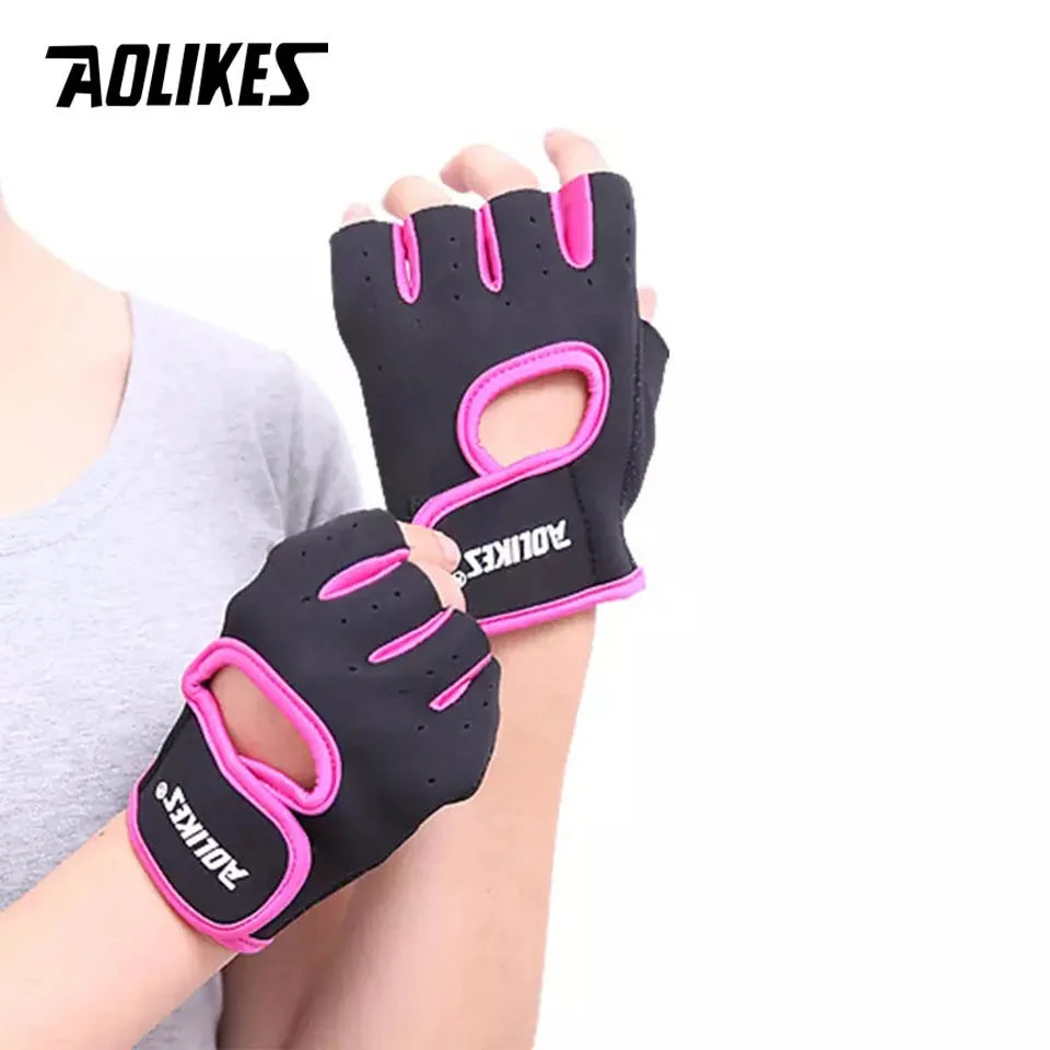 AOLIKES Breathable Workout Gloves | Fingerless Gym Gloves for Weight Lifting and Cycling