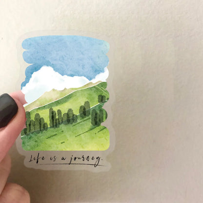 50PCS Transparent Mountain and Sea Painting Stickers | Waterproof Clear PET for Scrapbooking