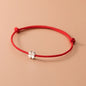 S925 Sterling Silver Flowers Red Rope Clover Adjustable Bracelet For Women Fine Jewelry Minimalist Accessories