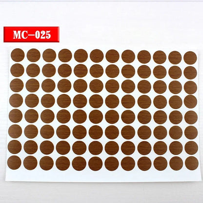 96Pcs 15mm Wood Furniture Screw Cap Covers | Self-Adhesive Hole Stickers for Desk Cabinets