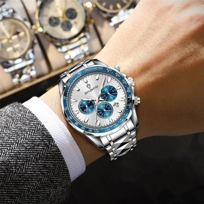 New Automatic Watch For Man Small Dial Blue Digital Fashion Quartz Wristwatches Men Clock Luxury Watches Mens Gifts Reloj Hombre