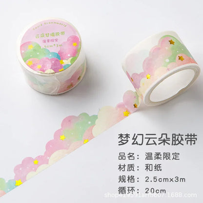 Kawaii Gradient Clouds Washi Tapes | DIY Scrapbooking and Journaling Stickers