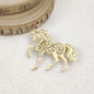 Original hollow horse stainless steel brooch, waterproof and non-fading accessory, suit lapel pin, boyfriend gift