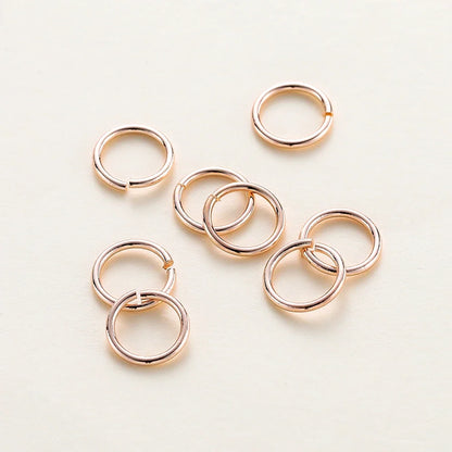 50-200/lot 14K 18K Gold Necklace Open Single Jump Ring Lobster Clasp Connector Split Ring Fitting DIY Jewelry Making Accessories