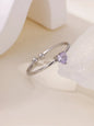 Fashion Zircon Heart Birthstone Rings For Women Stainless Steel Gold Color Birthstone Ring  Aesthetic Wedding Jewelry Gift