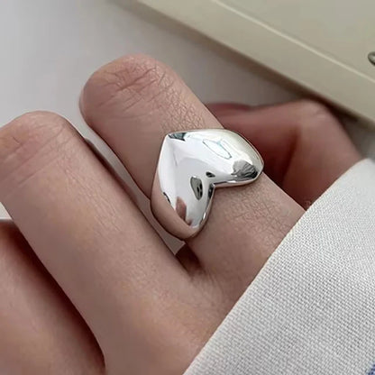 PANJBJ 925 Sterling Silver Pearl Irregular Ring | Women Shell Overlapping Hollow Sweet Design Jewelry