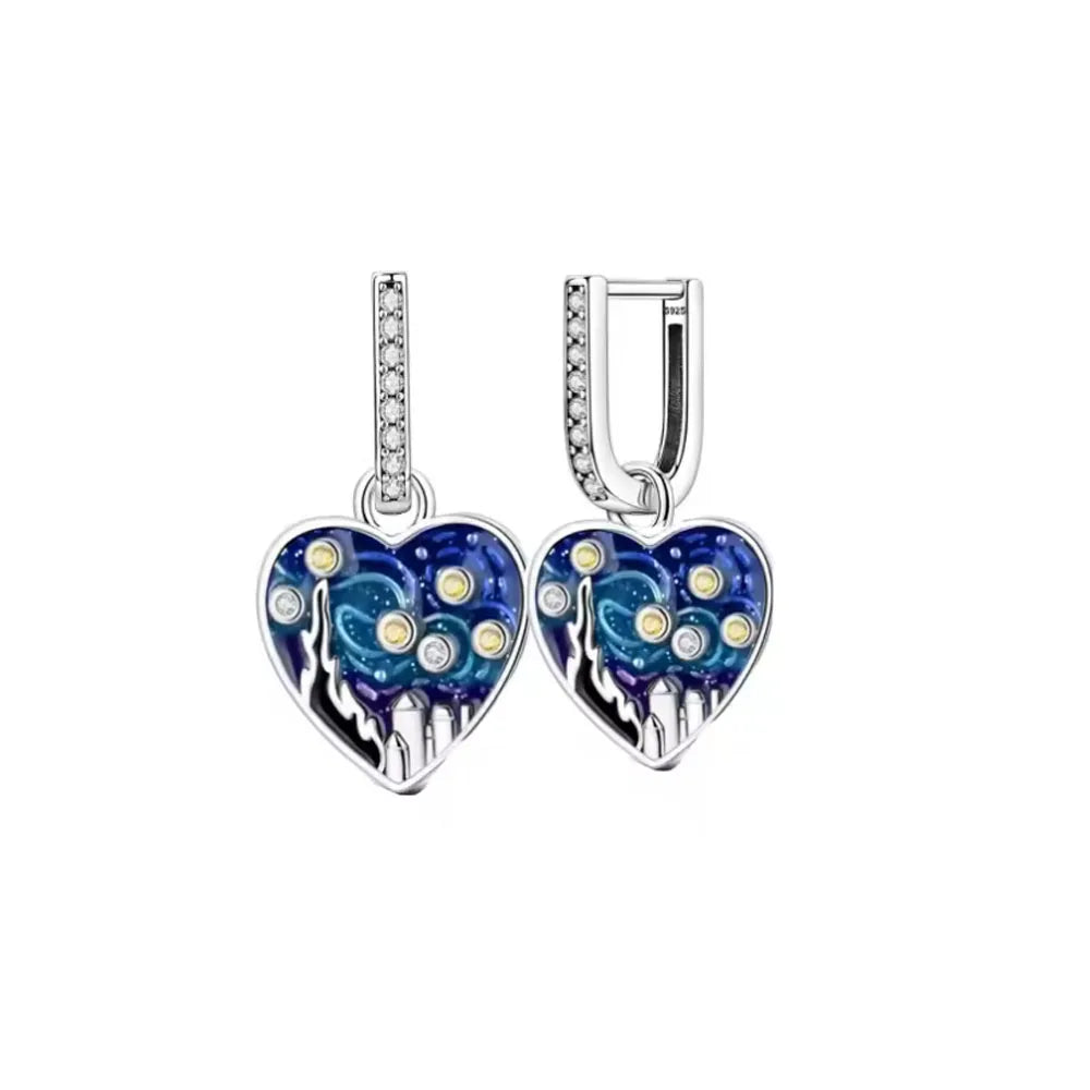 2026 New 925 Silver Elephant Cherry Blossom Butterfly Heart Earrings, a delicate choice for women's fashion jewelry