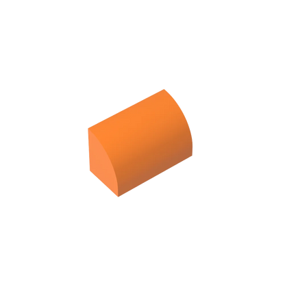 Gobricks GDS-M063 Curved Brick 1 x 2 x 1 No Studs | Compatible Building Block