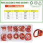 Food Grade Silicone O-Ring Sealing Gasket Set | Red VMQ Rubber Washers for Cookers
