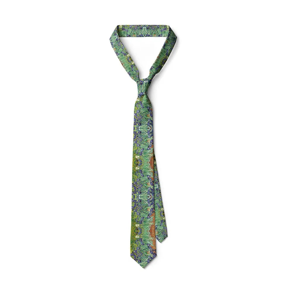 New Van Gogh Oil Painting Tie For Men Star Moon Night Retro Fun 8cm Wide Slim Necktie Accessories Daily Wear Wedding Party Gift